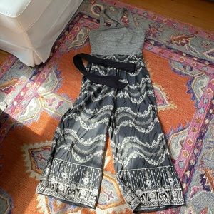 Jumpsuit with cross back top